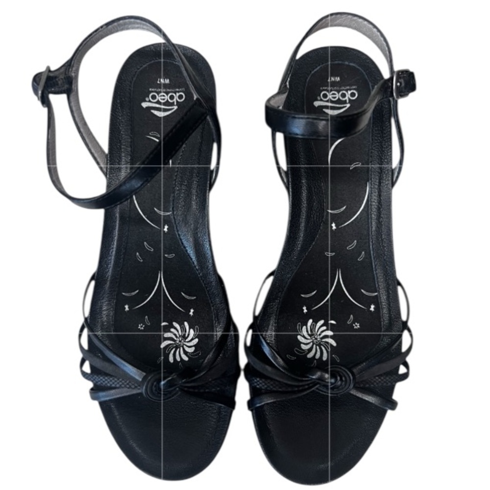 Abeo Black Strappy Sandals‎ Size 7